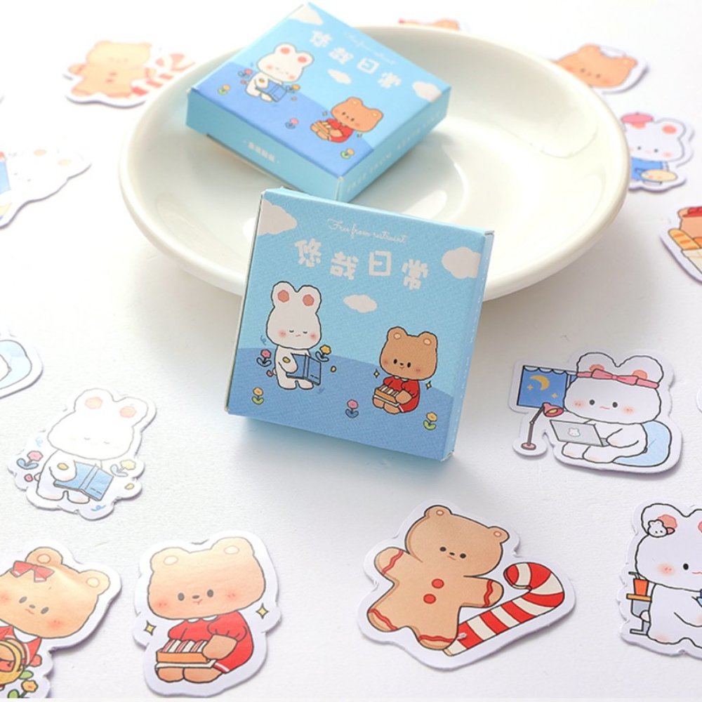 Kawaii Bear & Rabbit Sticker Pack